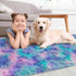 3x10 Purple Rainbow Rug for Girls Bedroom Bedside Runner Ft, Soft Fluffy Rugs for Kids Room Shag Carpet for Living Room