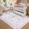 Lahome Pink Floral Rugs for Bedroom Girls 5x7 Soft Washable Non-Slip Living