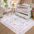 Lahome Pink Floral Rugs for Bedroom Girls 5x7 Soft Washable Non-Slip Living