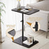 360 NiHome Minimalist Height Adjustable End Table, Rotatable Sofa Armrest Side Tray Table, Adjustable Legs Space-Saving