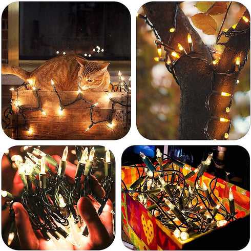 Christmas Lights - Battery Operated 50 LED String Lights with Auto-Timer and 8 Lighting Modes for Home Decoration, Warm