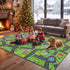 4x6 3-12 Merelax Kids Car Area Rug, Green Grey Area Road Rugs for Living Room Playroom Classroom Bedroom, Non Slip Kids
