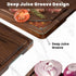 Heimlove 15"x10" Walnut Wood Cutting Board for Kitchen, Reversible Wooden Chopping Board with Deep Juice Grooves