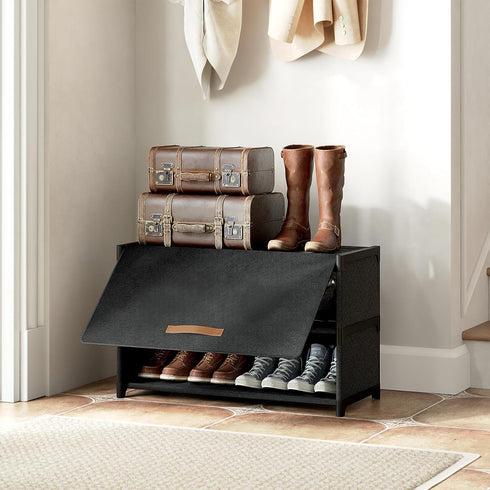 3 12 Closet, Shoe Rack, Tier Shoe Storage Cabinet with Door Pair Plastic Shoe Shelves Organizer for Entryway, Hallway