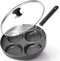 Modern Innovations 4-Cup Nonstick Egg Frying Pan with Lid, Mini Pancake Pan for Stove Top, Breakfast Maker