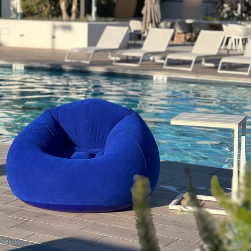 45x45x28 Inflatable Beanless Bean Bag Chair Lounge Sofa - Blue