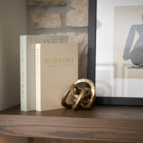 Set 2 ZICOTO of Beautiful Decorative Linen Books - Aesthetic Faux/Fake Books for Modern Home Decoration on Coffee
