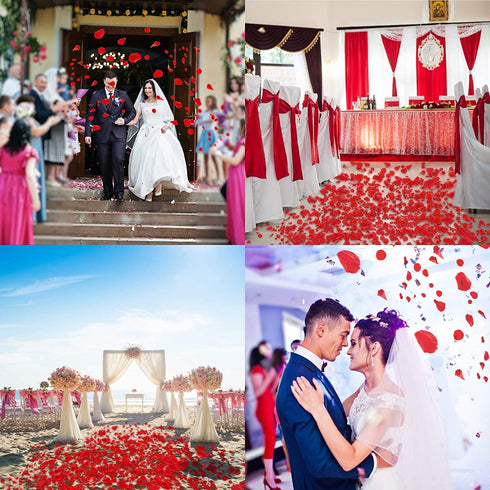 Ouddy Decor 3000 Pcs Artificial Rose Petals for Valentine's Wedding Decor, Bridal Party Home Decorations, Red