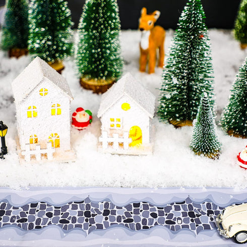 Haull Christmas Village Accessories - Snow Cobblestone Road Mat for Christmas Village Landscape, 4.7 x 47.2 Inch