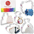Ann Clark Wedding Cookie Cutters 5-Pc Set Made in the USA - Square Plaque, Wedding Cake, Dress, Diamond Ring, Double