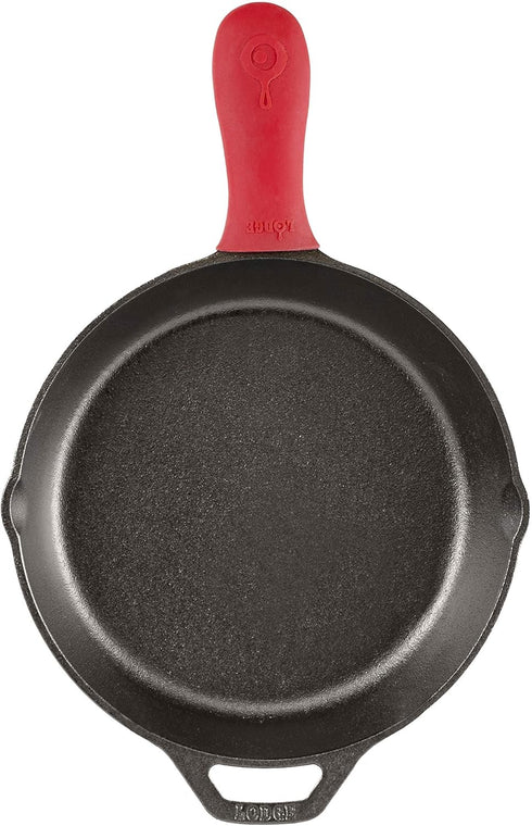 Lodge Silicone Hot Handle Holder, Red; Dishwasher Safe, Designed for Lodge Cast Iron Skillets 9 Inches+
