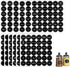 SAVITA 432pcs 3.5cm Waterproof Spice Labels Stickers, Round Preprinted for Spice Jar Organization (Black)