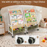 EARLY MINDS 3-Tier Kids Bookshelf with Storage, Wheels & Handle, Montessori Sling Book Organizer for Toddlers