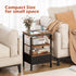 3-Tier SUPERJARE Nightstand with Charging Station, Bed Side Table with Adjustable Fabric Drawer, Night Stand