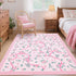4x6 GarveeHome Coquette Pink Bow Rugs for Bedroom Girls, Rug for Living Room with Soft Low Pile, Floral Washable Area