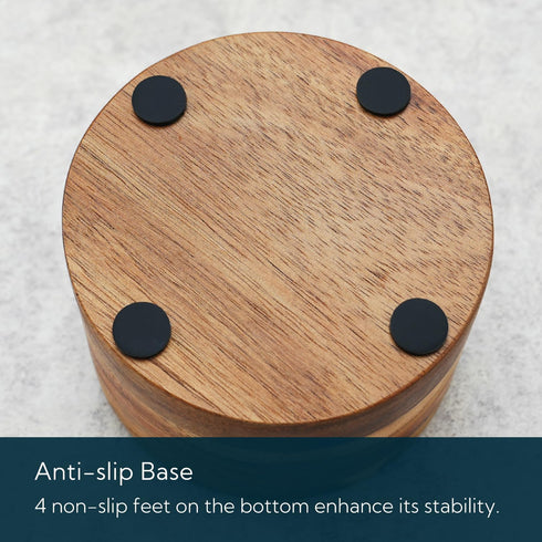 6oz KITCHENDAO Acacia Wood Salt Cellar Bowl Box, Elegant Kitchen Holder Container with Swivel Magnetic Lid to Store