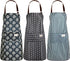 SATINIOR 3 Pieces Adjustable Bib Apron with Pockets, Waterproof Cooking Aprons for Men and Women, Chef Baking Cleaning
