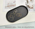 Black Small Oval Tray (10 inch) for Kitchen Counter, Bathroom Vanity Organizer for Coffee Accessories, Serving