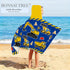 Kids Beach Towel with Hood - Excavators Vehicles Theme for Boys & Girls, Microfiber Soft Bath Poncho Wrap Robe