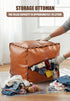Gloruoia Faux Leather Unstuffed Pouf Ottoman Square Floor Cushion Cover with Zipper Wear-Resistant & Easy to Clean