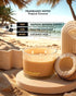96NORTH Luxury Coconut Soy Candle | Large 3 Wick Jar Candle | Up to 50 Hours Burn Time | Tropical Beach Scent