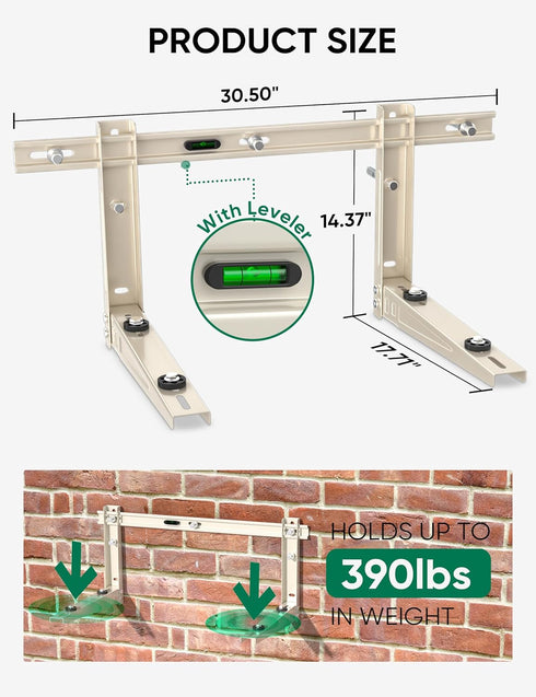 Mini Split Wall Mounting Bracket for 7000-12000 BTU Mini Split Air Conditioner with Leveler, Universal Ductless AC