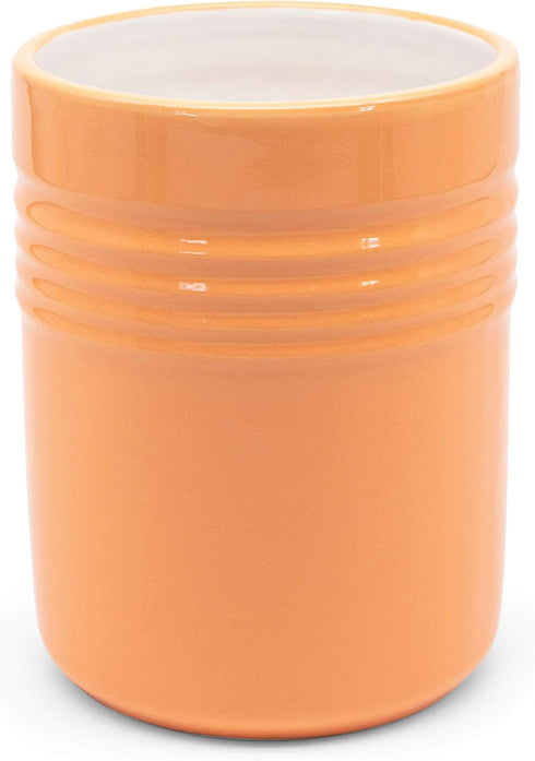 KooK Kitchen Utensil Holder - Ceramic Countertop Organizer, 5.3”, Dishwasher Safe (Coral)