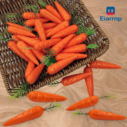 30 Pcs Mini Artificial Fake Vegetables Carrots Decor - Faux Lifelike Simulation Plastic Carrot for Home House Kitchen
