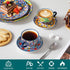 8 oz Set 6, vancasso Cappuccino Cups with Saucers of Bohemian Ceramic Coffee Cup for Latte, Tea, Espresso, Microwave