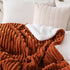 5060 Cozy Burnt Orange Sherpa Fleece Throw Blanket for Couch Sofa Bed,Double Side Soft Fuzzy Plush Thick Flannel