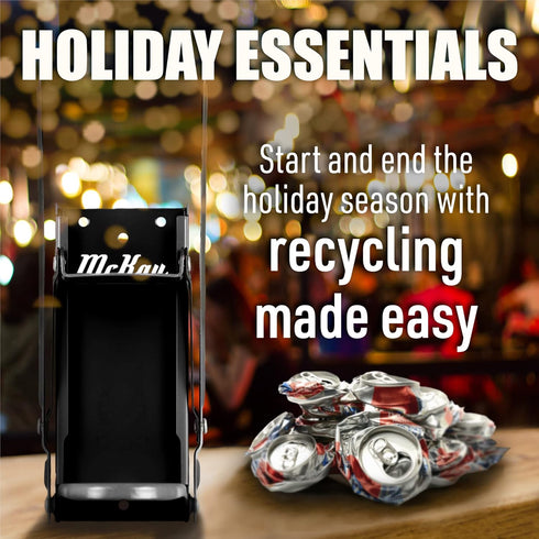 16oz 12 Oz. Mckay Metal Can Crusher, Heavy-Duty Wall-Mounted Smasher for Aluminum Seltzer, Soda, Beer Cans and Bottles