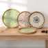 Counter, StorageWorks Decorative Coffee Table Trays for Home Decor, Round Rattan Tray with Mother of Pearl Inlay, Small