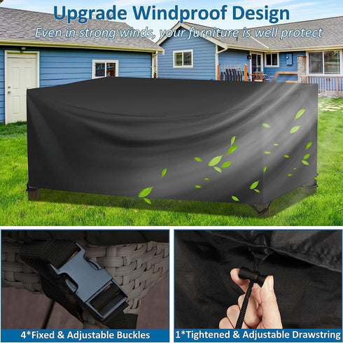 55x55 Dust55" 55" 35" Wanocean Patio Furniture Covers Waterproof, Outdoor Furniture Cover with Storage Bag, Outdoor