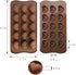 homEdge 15-Cavity Dimpled Heart Shape Chocolate Mold, Silicone for Gummy and Candy