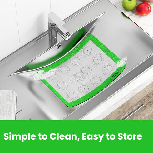 HOTPOP Silicone Baking Sheet Set, 2-Pack, No-Stick Cookie Sheets with Outlined Mats for Macarons, Pastries, Buns, Bread