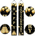 Wedding Anniversary Door Banner, Black Gold Happy Anniversary Sign for Party Decorations, Welcome Porch Outdoor Supplies