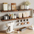 Set 4, Fixwal Wood Floating Shelves, Wall Shelves of Shelves for Wall Decor, with Invisible Brackets for Bathroom