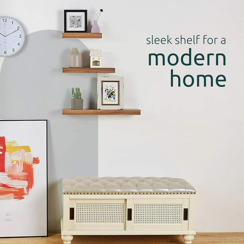 Kiera Grace Stockholm Maine Floating Wall Shelves, Set of 3, White, 12", 16", 24"