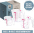 Chef Pomodoro 3-Piece Liquid Measuring Cups Set - Includes 1, 2, and 4 Cup, BPA-Free Plastic, Stackable Nesting