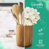 Bamboo Kitchen Counter Utensil Crock Holder - Oval Acacia 6" x 4 1/2"