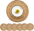 Round Woven Placemats Set of 6, Natural Water Hyacinth, 13.5 Inch Rattan Placemats for Outdoor Patio Table