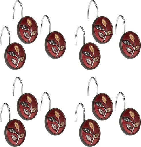 Popular Bath Aubury Collection Shower Hooks, Burgundy