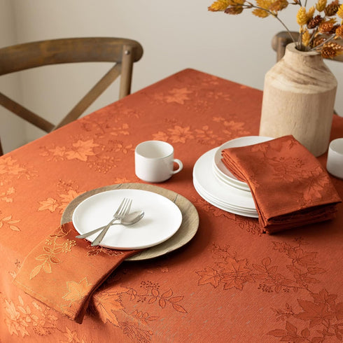 Countryside 52" 70" Benson Mills Tablecloth, Leaves Damask Fabric Tablecloth, Fall, Harvest & Thanksgiving Table Cloth