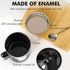 15OZ 15OZ) PGYARD Mini Bacon Grease Container With Strainer - Farmhouse Enamel Grease Saver (Black