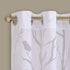 Madison Park Semi Sheer Single Curtain, 50x84, Grommet Top Botanical Print for Living Room, Bedroom, Bird White