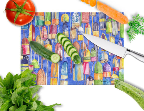 8723LCB Caroline's Treasures Lobster Bouys Glass Cutting Board Large Decorative Tempered Glass Kitchen Cutting
