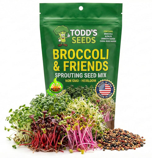 Todd's Seeds Broccoli and Friends Sprouting Seed Mix, One Pound