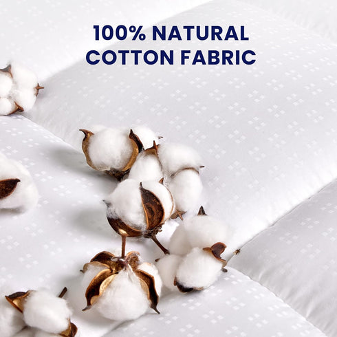 SLEEP ZONE Cotton Mattress Pad, Extra Long Twin College Dorm Bedding, Soft Fluffy Mattress Topper, Machine Washable