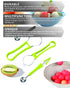 DIANCHU 2 Pieces Melon Baller Scoop Set - 4 In 1 Stainless Steel Fruit Tool Set for Melon Baller, Carving Knife, Seed