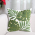Embroidery Throw Pillow Covers 18x18 - 100% Cotton Canvas Cushion Cover with Tropical Green Leave Design